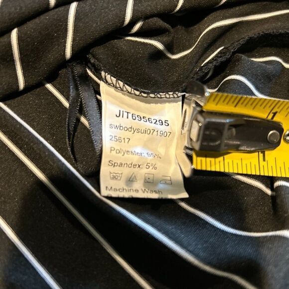 Shein Curve One Shoulder Bodysuit Women Sz 3XL Black Snap Closure.   B2 - Picture 6 of 6